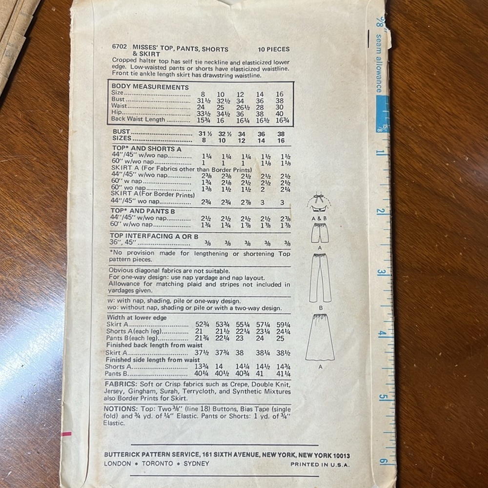 Vintage Butterick #6702 Size 10 UNCUT Pattern - Picture 5 of 11